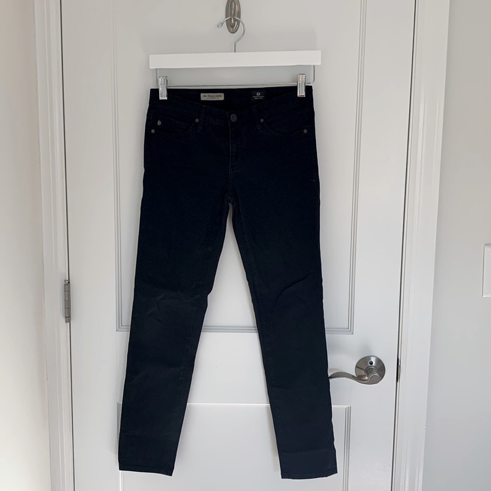 AG the Stevie Ankle Slim Straight Leg Pant in Black